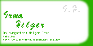 irma hilger business card